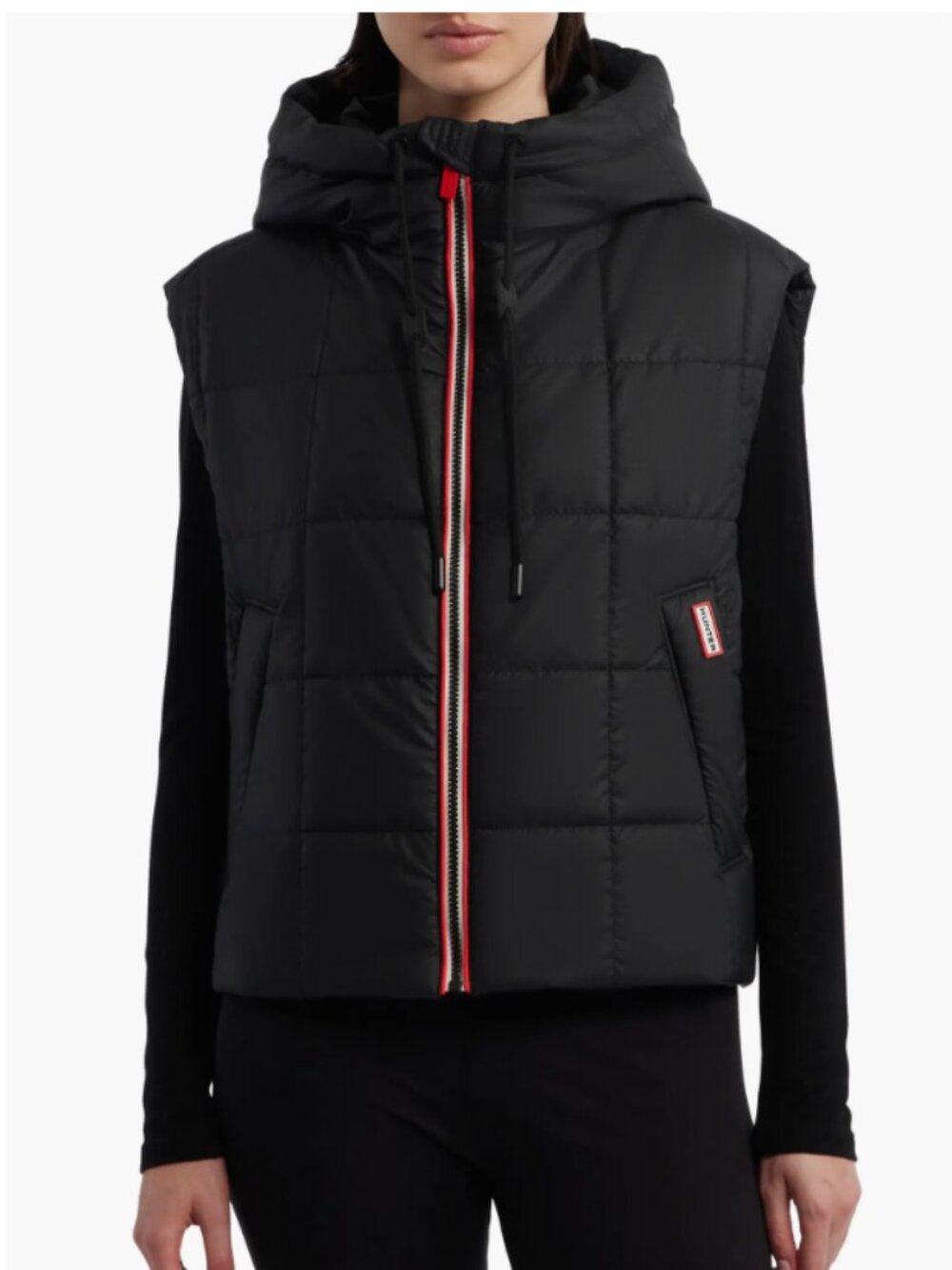 NWT HUNTER BOOTS Lindsey Quilted Coated Water Repellent Vest BLACK SIZE S